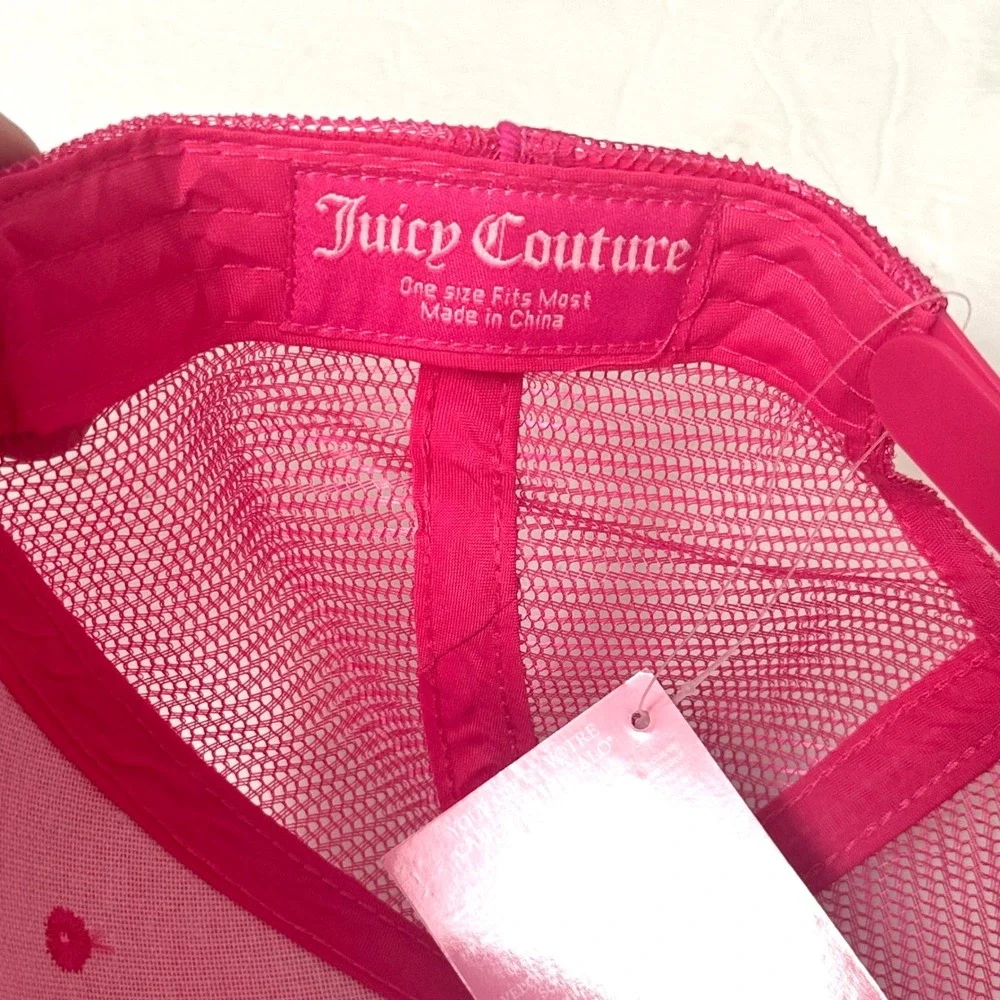 NWT Juicy Couture Women OS Hot Pink NEW Velour Rhinestone Juicy
